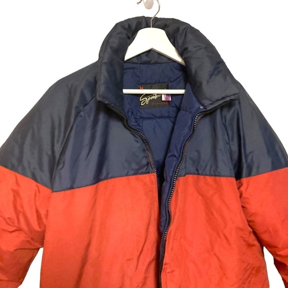 Rare 70s 80’s ski coat down puffer jacket M-L zip winter Sportscaster USA made - Picture 3 of 16